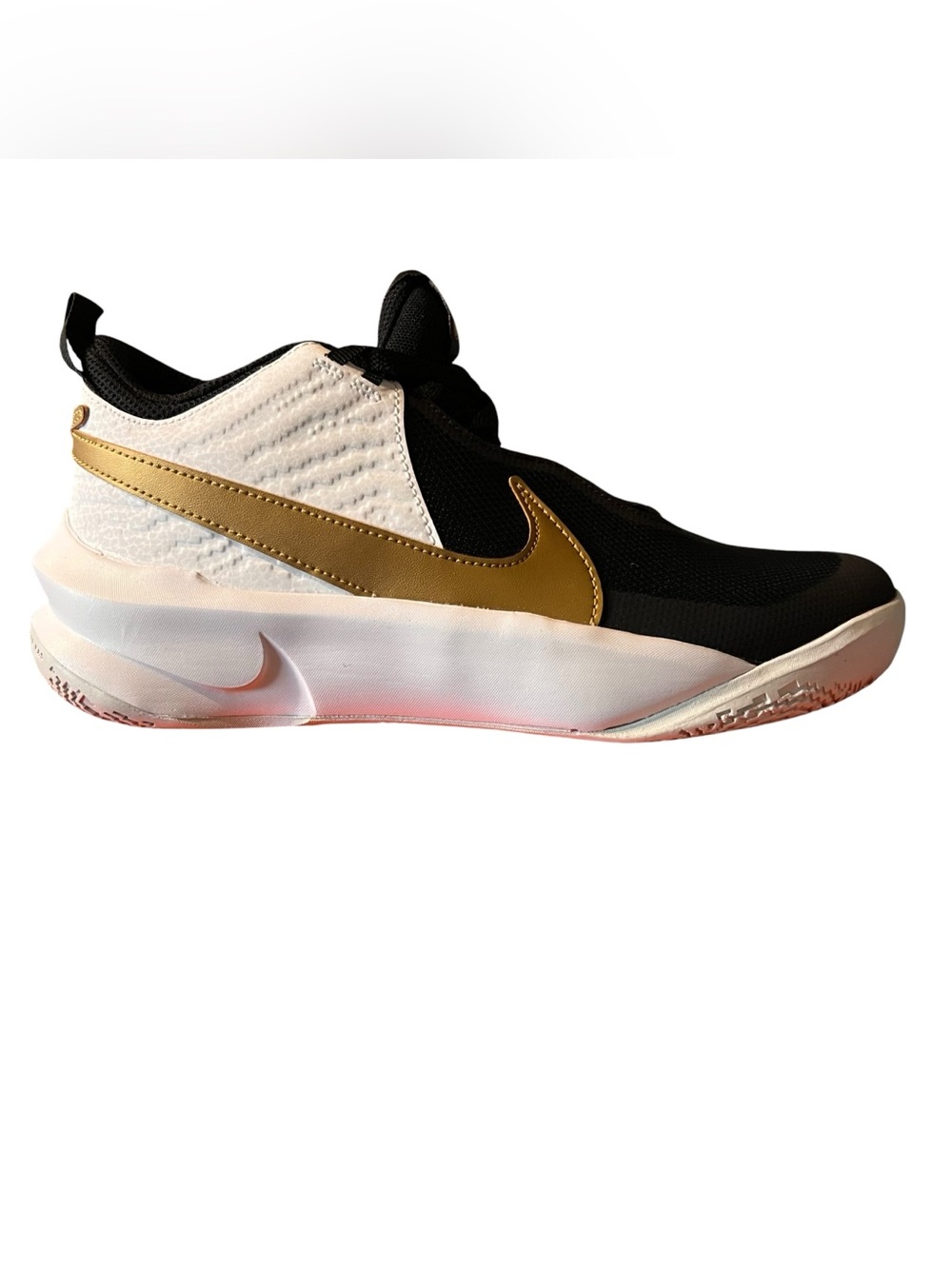 Nike Hustle DX Basketball Shoes Black Gold White Youth Size 3Y New No Box
